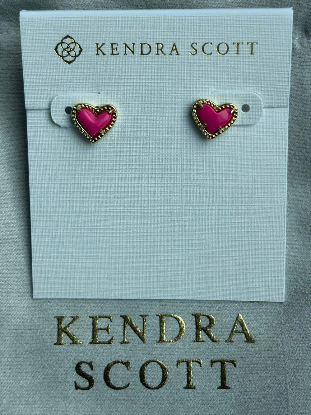 Kendra Scott pink heart earrings